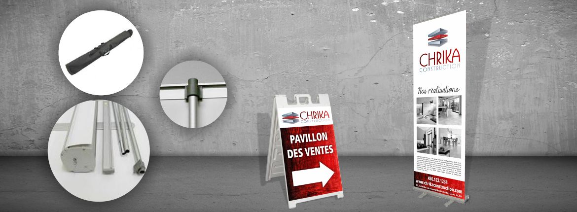Affiche sur trépied pour exposition